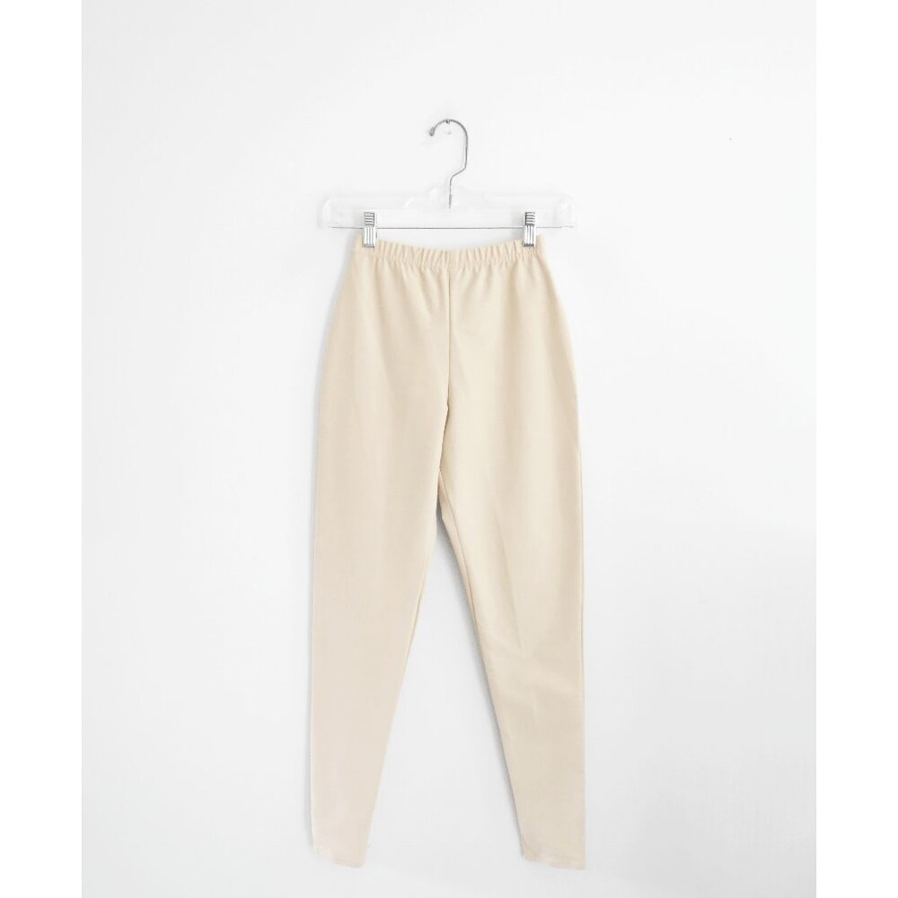 Vtg 80s Calvin Klein Beige Tan Cotton Stretch Twill Pull-On Skinny Pants S NWT